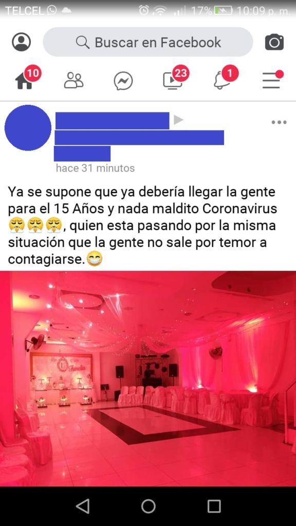 Cancelan XV años por Coronavirus