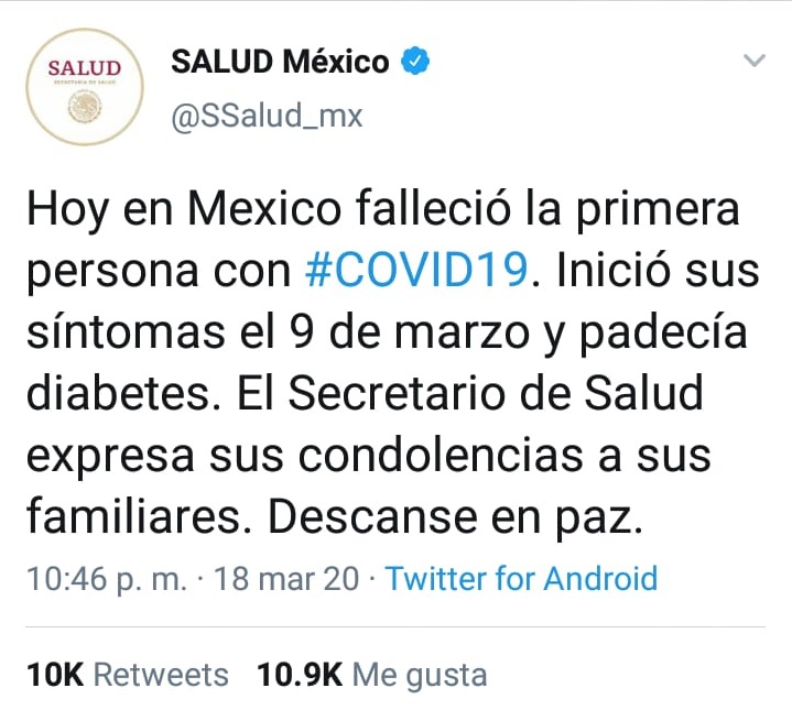 muerte por coronavirus en México