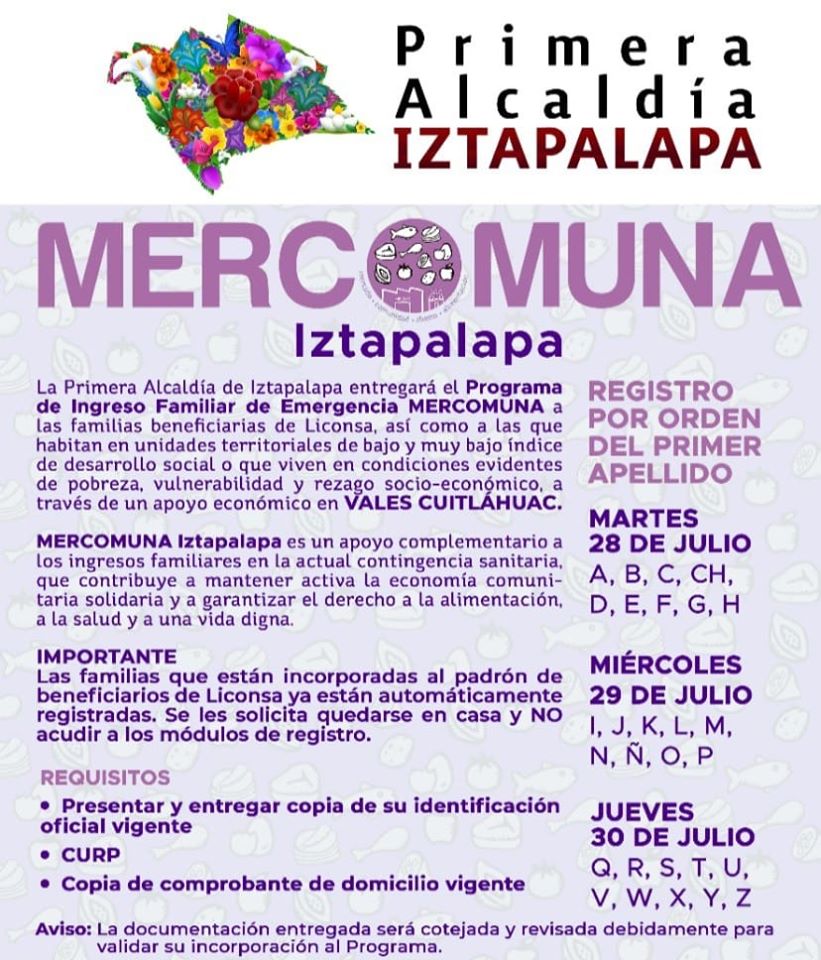 Mercomuna en Iztapalapa tendrá nueva ronda. Checa las fechas y requisitos