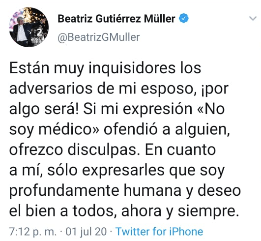Esta fue la "disculpa" de Beatriz Gutiérrez