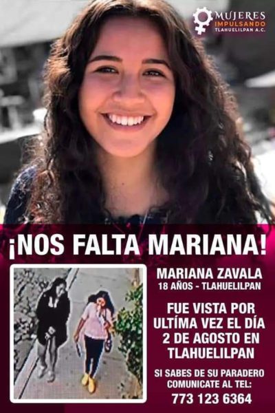 Mariana Zavala fue vista por última vez en Tlahuelilpan, Hidalgo