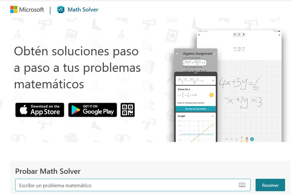 Microsoft Math Solver app matemáticas