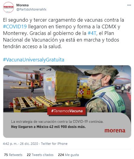 Morena Twitter Vacuna Covid 4T