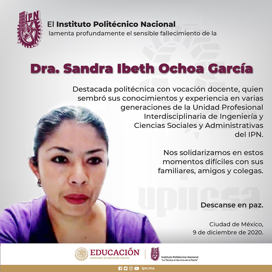 Sandra Ibeth profesora IPN