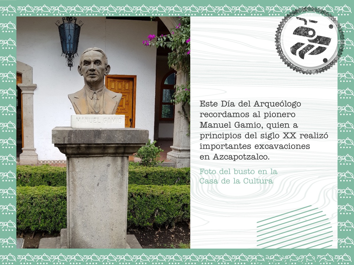 busto de manuel gamio en la casa de cultura de Azcapotzalco
