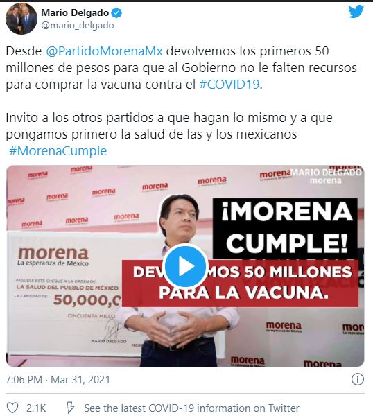 Morena gastó 200 mil pesos para presumir que donó dinero a vacunas 2