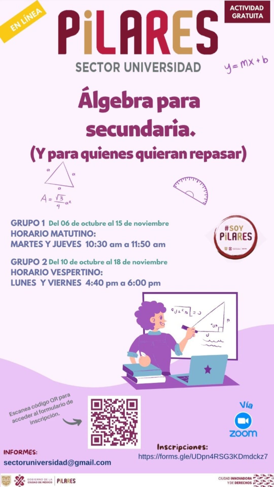 Una alternativa y apoyo para los estudiantes son las asesorías gratis | Foto: FB PILARES