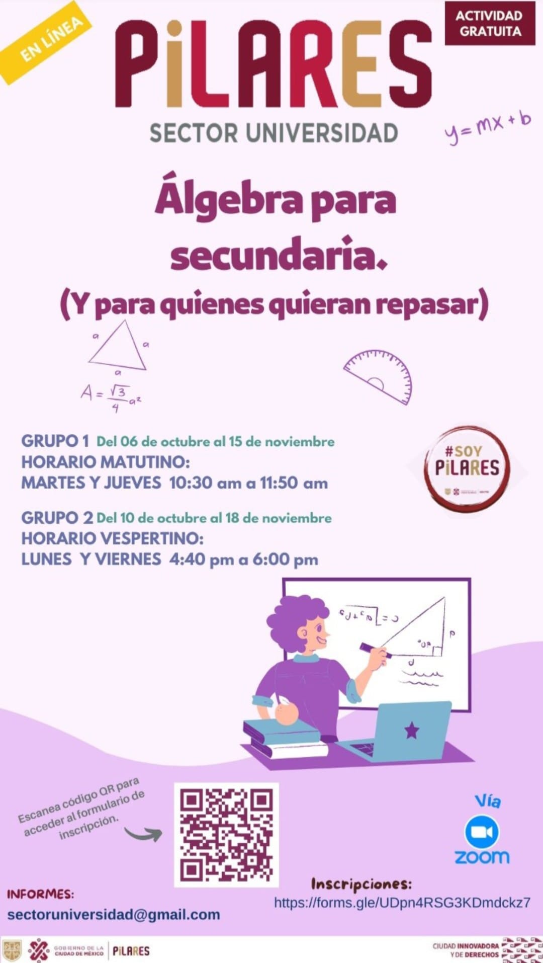 Una alternativa y apoyo para los estudiantes son las asesorías gratis | Foto: FB PILARES 