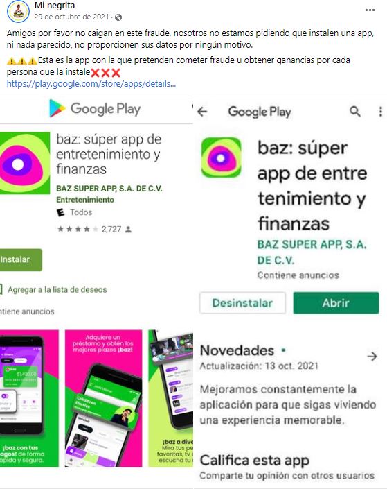 App Baz, de Banco Azteca, es utilizada para hacer fraudes en Facebook e Instagram 9