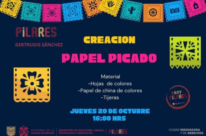 Estos son los materiales para tomar el curso de elaboración de papel picado | Foto: FB PILARES