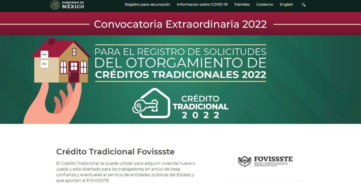 crédito FOVISSSTE 2022 registro