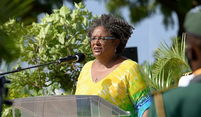 La Iniciativa Bridgetown original – defendida por la Primera Ministra de Barbados,    Mia Amor Mottley ,    y su asesor climático, el economista    Avinash Persaud    – se centró en la emisión de derechos especiales de giro (DEG, el activo de reserva del FMI). Foto: Wikimedia.