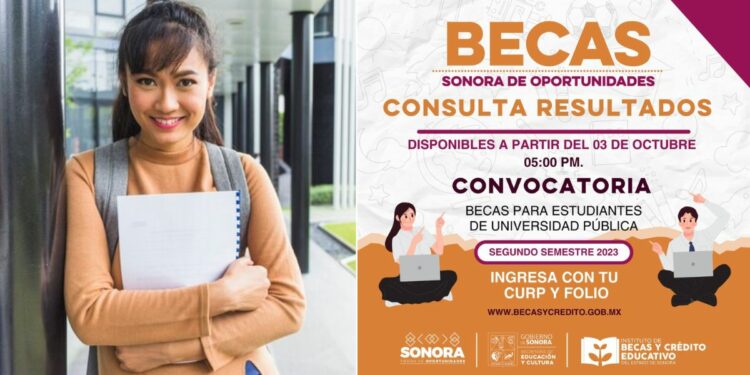 Becas y crédito resultados de becas Sonora 2023 universidad