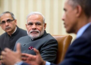 El deseo de socavar al estado laico viene de mucho antes de Modi. Foto: Pete Souza. http://www.whitehouse.gov/blog/2014/09/30/president-obama-meets-indian-prime-minister-narendra-modi. Wikimedia.